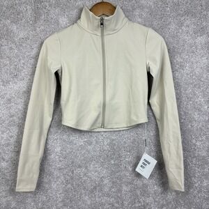 ACTA Women's Beige Evo Zip Up Crop Size XS New‎ With Tags